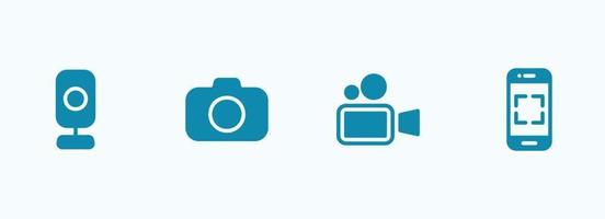 Simple vector icon on a theme mobile and portable video camera