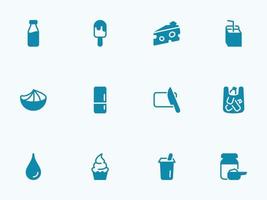Simple vector icon on a theme types of dairy products