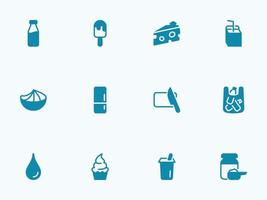 Simple vector icon on a theme types of dairy products