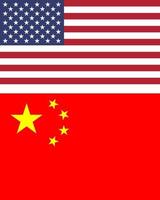 Flag of USA and PRC vector