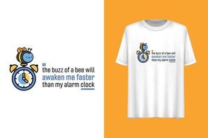 Alarm clock t-shirt design, Typography t-shirt design, Good morning quote t-shirt design. vector