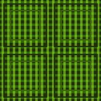 St. Patricks day tartan plaid. Scottish pattern in green and black cage. Scottish cage. Traditional Scottish checkered background. Seamless fabric texture. Vector seamless pattern