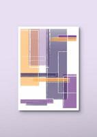 Aesthetic watercolor poster with orange and purple colors for wall decoration vector