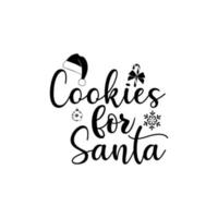 galletas para Papa Noel camiseta diseño vector