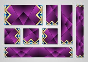 Abstract geometric background with triangles. purple violet colours. web banner set. Business ad banner. Social media templates, cover, poster. Vertical, horizontal and square. vector