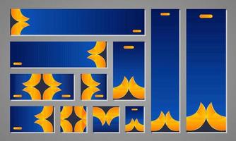 Set of business web banners. Abstract blue backgrounds, Advertising, Social media templates with Vertical, Horizontal and Square. vector