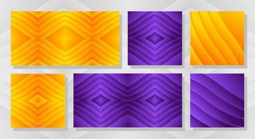 Set of backgrounds with Yellow and Purple patterns. Luxury template design. cover, banner, poster. Vertical, horizontal and square template. Vector illustration. eps 10