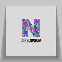 N Letter logo colorful with circle geometric shapes. modern abstract logo template, for brand identity symbol mark. vector