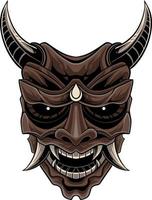 Japanese samurai shogun masks vector