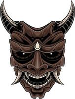 Japanese samurai shogun masks vector