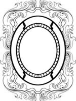 vector black and white engraved frame sketch design