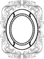 vector black and white engraved frame sketch design