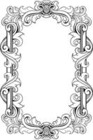 vector black and white engraved frame sketch design
