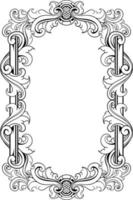 vector black and white engraved frame sketch design