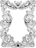 vector black and white engraved frame sketch design