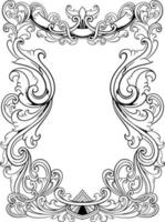 vector black and white engraved frame sketch design