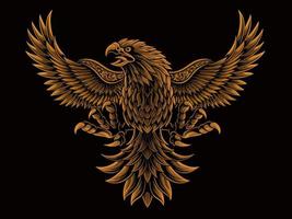 classic style eagle vector design, color editable