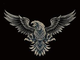 classic style eagle vector design, color editable