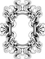 vector black and white engraved frame sketch design