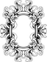 vector black and white engraved frame sketch design