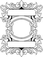 vector black and white engraved frame sketch design