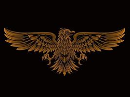 classic style eagle vector design, color editable