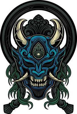 Japanese samurai shogun masks