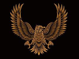 classic style eagle vector design, color editable