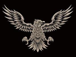 classic style eagle vector design, color editable