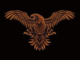 classic style eagle vector design, color editable