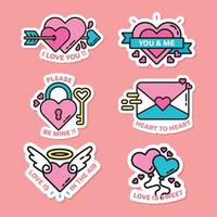 Valentine Heart Shape Sticker Collection vector