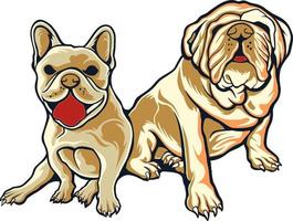 two dogs design vector