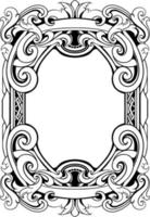 vector black and white engraved frame sketch design