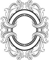 vector black and white engraved frame sketch design