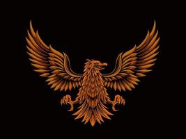 classic style eagle vector design, color editable