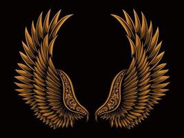 bird wings vector design for elements, color editable