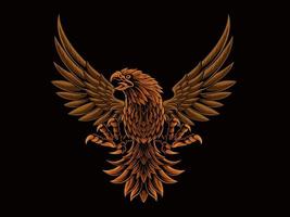 classic style eagle vector design, color editable