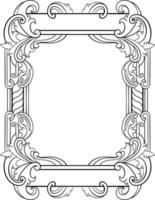 vector black and white engraved frame sketch design