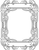 vector black and white engraved frame sketch design