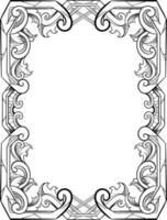 vector black and white engraved frame sketch design