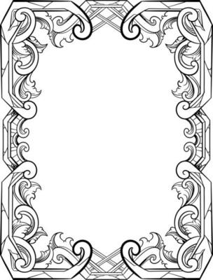 vector black and white engraved frame sketch design