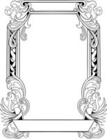 vector black and white engraved frame sketch design