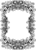 vector black and white engraved frame sketch design