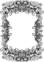 vector black and white engraved frame sketch design