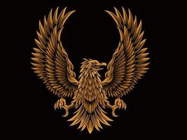 classic style eagle vector design, color editable