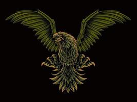 classic style eagle vector design, color editable