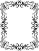 vector black and white engraved frame sketch design