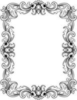 vector black and white engraved frame sketch design