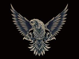 classic style eagle vector design, color editable