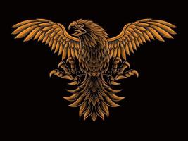 classic style eagle vector design, color editable